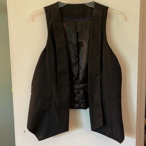 Black Pin Strip Vest